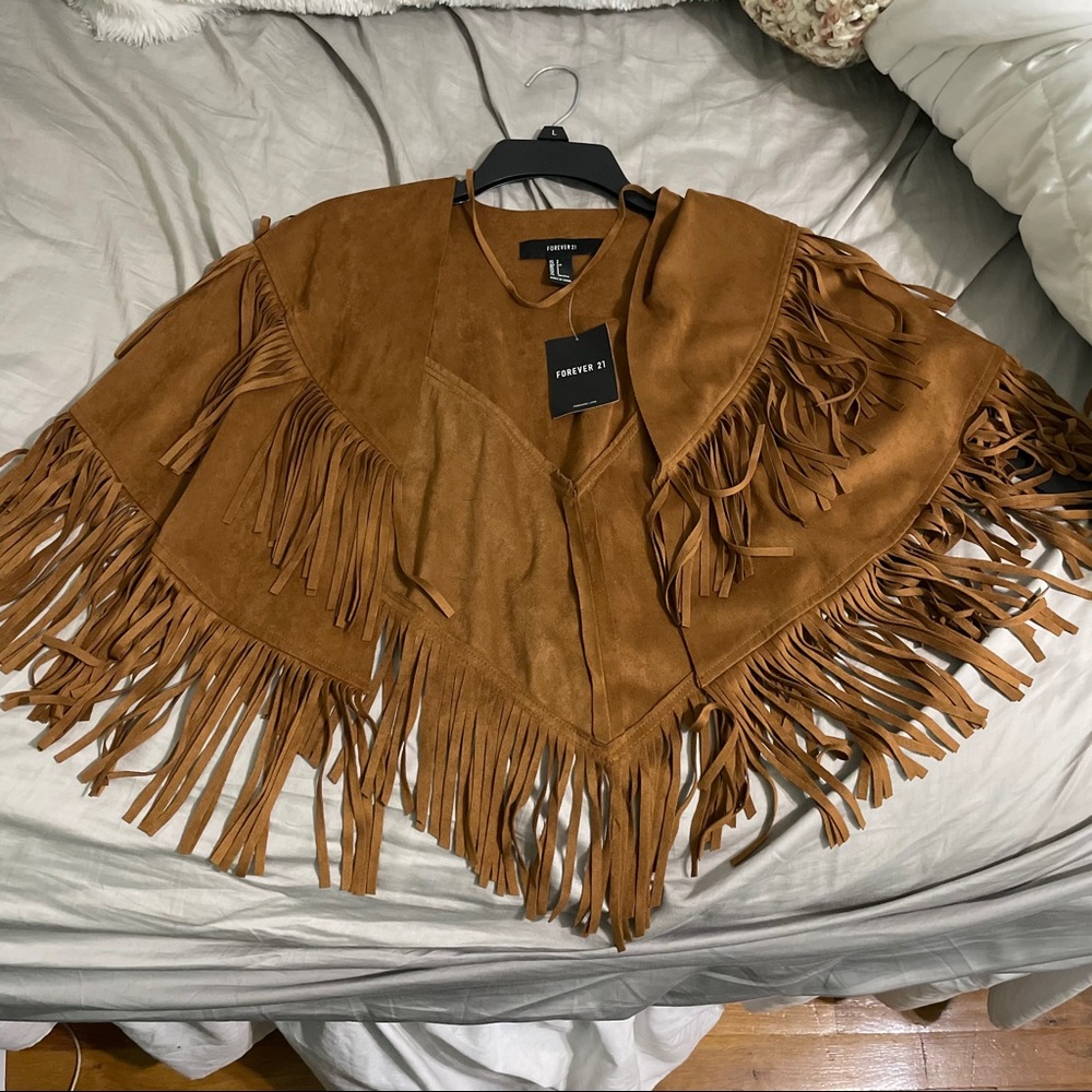 F21 Fringe Poncho
